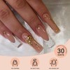 CUZIAM Chrome Gold Bow White French Tip Press on Nails