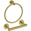 Evolvegoods Brushed Gold Toilet Paper Holder & Towel Holder, Bathroom