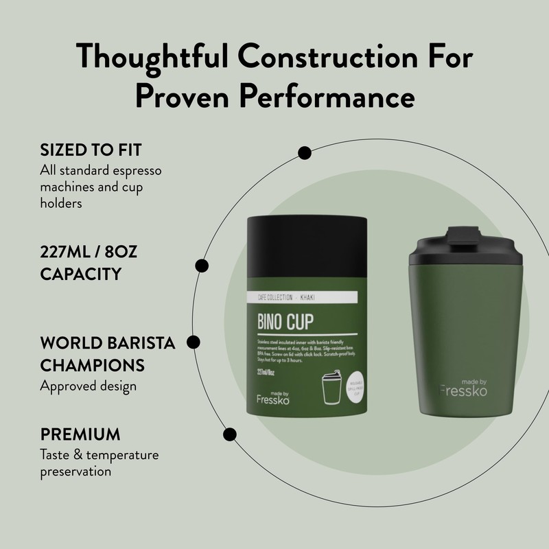 Made by Fressko Bino Tumbler for Coffee, Long Lasting Taste,