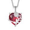 YL Heart Necklace 925 Sterling Silver Pink Butterfly Pendant Chain