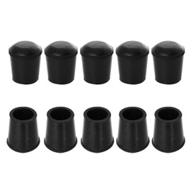 Zinkebol 10 PCS Black Round Rubber Chair Leg Caps Tips, Vinyl Rubber End Kits, Soft Touch Table Feet Cover, Anti Slip Floor Protector, 1/2 inch (12mm)