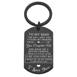 Boyfriend Husband Anniversary Day Gifts for Men To My Man Keychain Gifts for Husband Birthday Gifts for Men Husband Groom Fiance Engagement Gifts