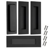 Kindoodos Recessed Door Handles Finger Flush Pulls, 6 Inch Black