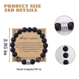 Tiger Eye Bright Stone Bracelet for Men Back to School College Gifts for Son Grandson Brother First Day of School Gift Bracelet for Boyfriend Friend Motivational Inspirational Gifts for Men