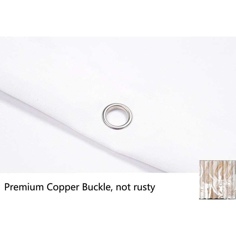 Mantto Marble Shower Curtains No Liner, Waterproof Polyester Fabric Shower