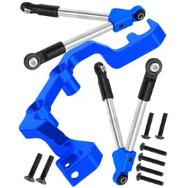 hopsupRC 7075 Aluminum C Hub Front Tie Rods with Stabilizer Upgrade Parts for 1/10 Slash 4X4 4WD LCG.Navy Blue