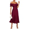 KIRUNDO Women's 2025 Summer Fall Satin Wedding Guest Midi Dress