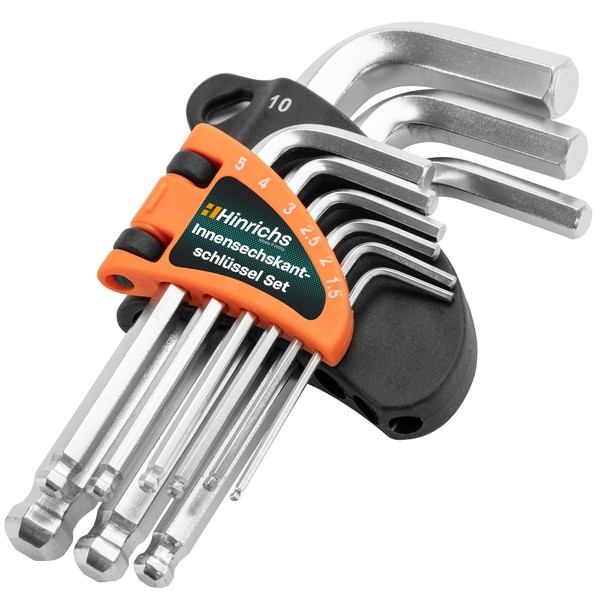 Hinrichs 9 Piece Hex Key Set Metric - Hexagon Socket