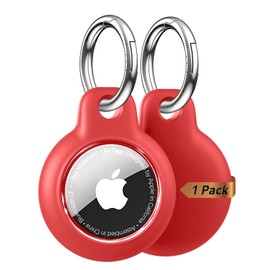 YOKRWO Waterproof for Airtag Holder, for Air Tag Case with Keychain, PC Hard Shell Swivel Buckle, [Ultra-Thin][More Lightweight] for Airtag Case Suitable for Tracking, Bags, Luggage, Keys(Red)