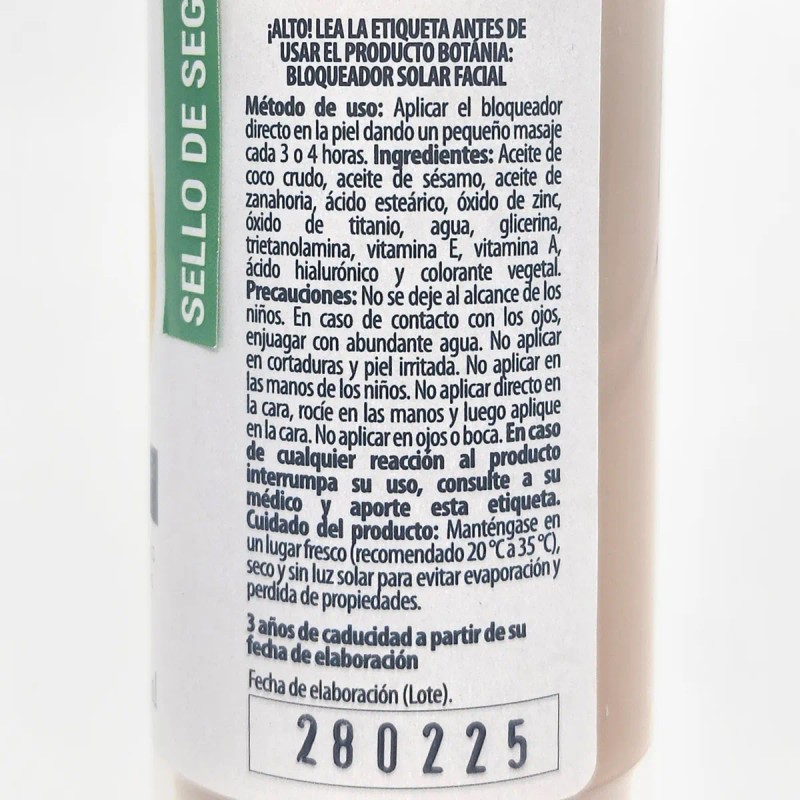Protector Solar Facial Botánia