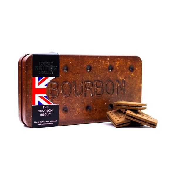 Giant Bourbon Biscuits Gift Set - Chocolate Novelty Biscuit Tin Gifts - Luxury Biscuits Gift Bourbon Creams Biscuit Box - Fancy British Gifts for Birthday, Mothers Day, Men & Women, Hamper Tins 400g