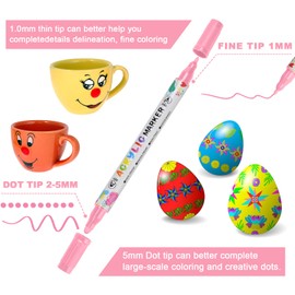 KEMYR 120 Colors Acrylic Paint Pens, Dual Tip Acrylic Paint Markers for Paper, Wood, Canvas, Stone, Rock Painting, Glass, Fabric, DIY, Ceramic, Art Supplies for Kids and Adults Drawing (Dot + Fine)