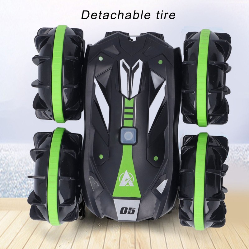 Amphibious Remote Control Car Waterproof Rechargeable Double Sided Tumbling RC
