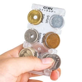 Olycism Portable Coin Holder, Coin Storage, Money Case, Convenient for Organizing Coins, Classification of Coins, Lightweight, Compact, One Hand Access, Coin Purse (Transparent)