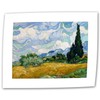 The Art Wall Vincent Van Gogh Wheat Field with Cypresses 12 by 16-Inch Rolled Canvas Print with 2-Inch White Accent Border