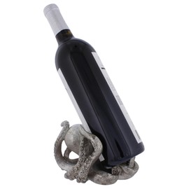 The Bridge Collection Octopus Wine Bottle Holder - Ocean Themed Wine Bottle Display - Coastal Octopus Figure Perfect for Bar Counter or Kitchen Display