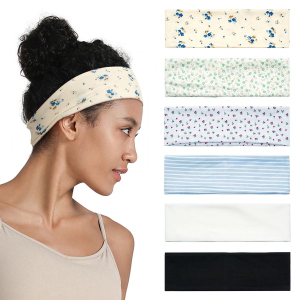 QIUTIMIY Headbands for Women Non Slip - 6 Pack Soft