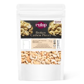 Rulop Broken Cashews - Large Pieces (1kg) - Premium Quality, Perfect for Snacking and Cooking, Vegan