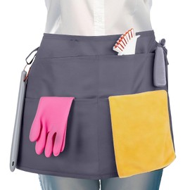 BOHARERS Waterproof Utility Apron with 5 Pockets - 53x37cm (Professional Grade for Stylists, Cleaners, Detailers & More) (1, Dark Gray)