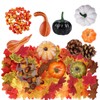 Artificial Pumpkins Decorations Set,150P Autumn Home Decor Artificial Fall Maple