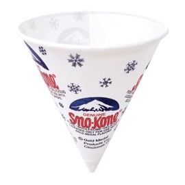 Snow Cones Cups (Set of 100) - Extra Thick Dry Wax Paper Cone Cups - Snowcone Cups for Shaved Ice, Slushies, & More