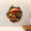 Sleeping Gnome - Wall Hole 3D Wall Sticker