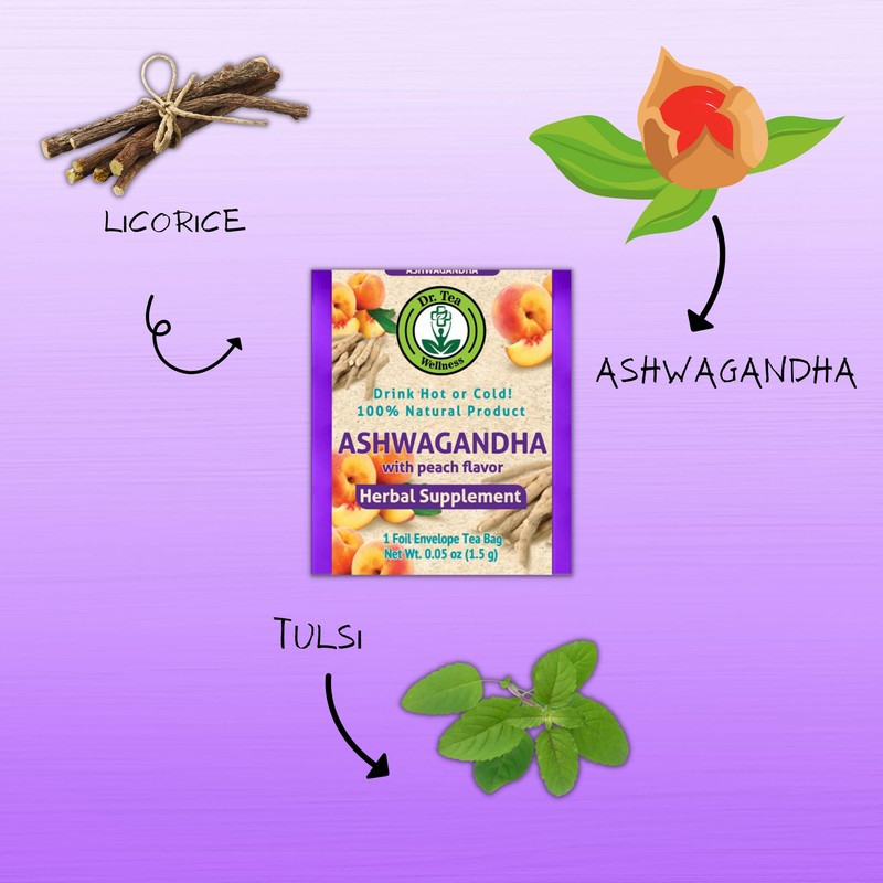 Dr. Tea Wellness Ashwagandha Tea with Peach Flavor - 20