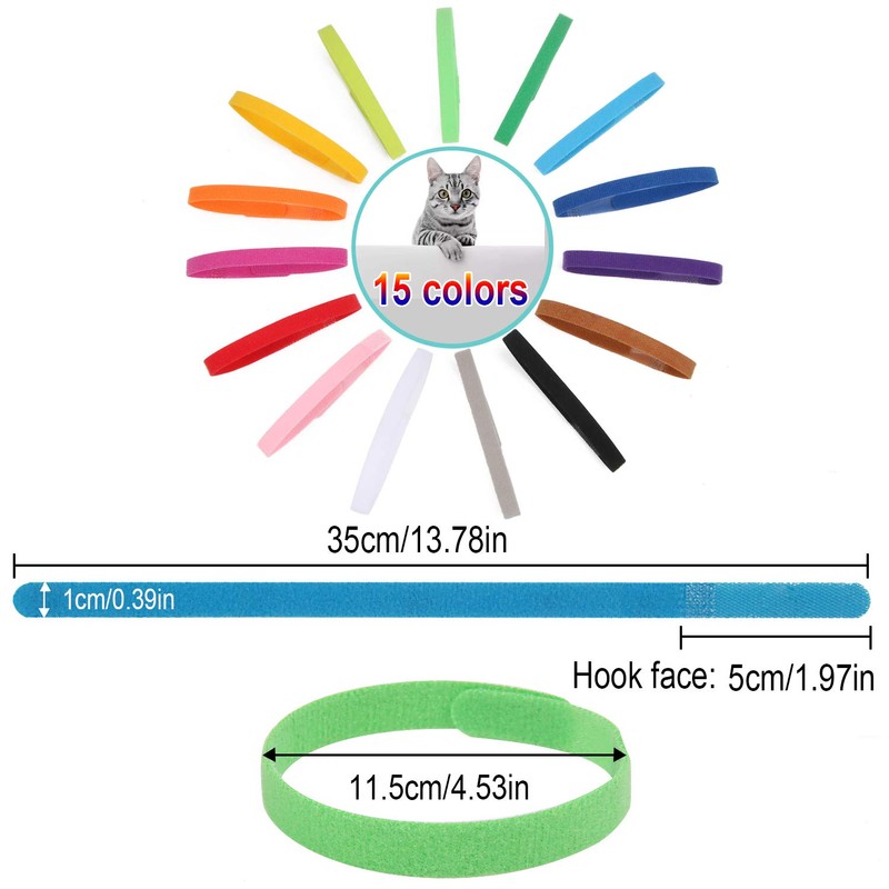 15 Pcs Puppy Whelping Collars Newborn Pet Collars Double-sided Soft
