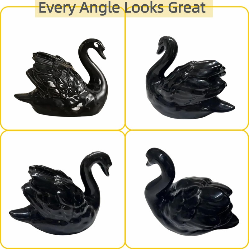Floor Caps,Toilet Bolt Caps Decorative,Toilet Screw Cover Caps (Black Swan)