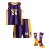 Hjshfue Kids Basketball Jerseys #24 Mesh Sleeveless Tank Top Shorts