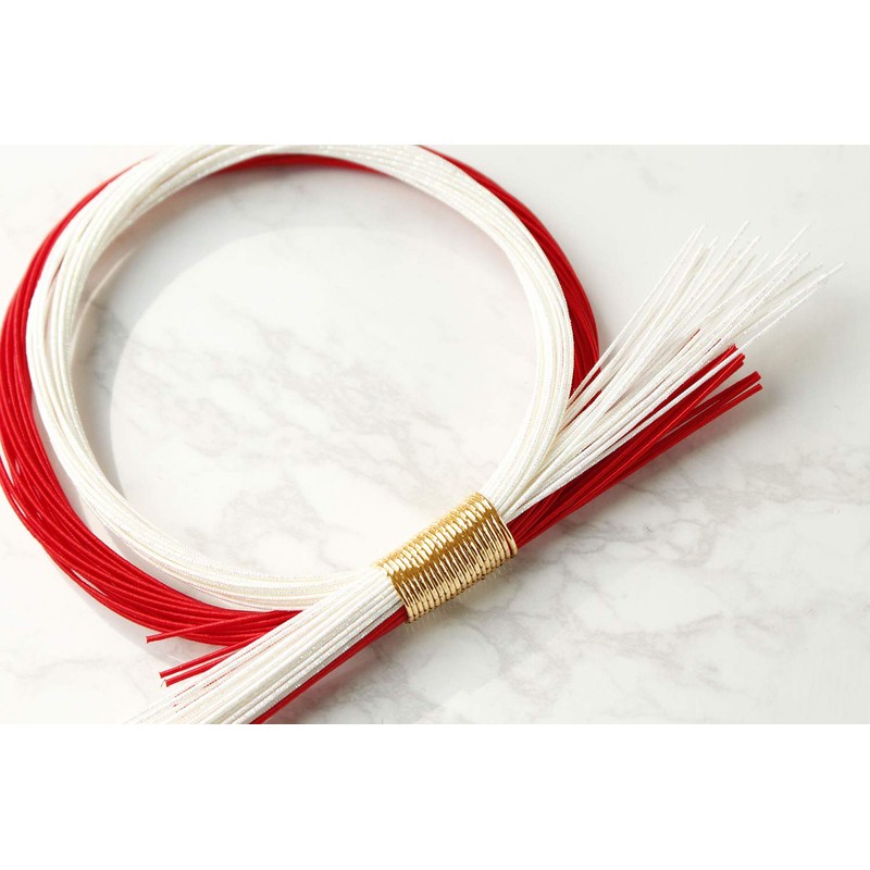 piece MIZUHIKI PHC-087-1 Mizuhiki Double Shimmering Ornament, Red and White
