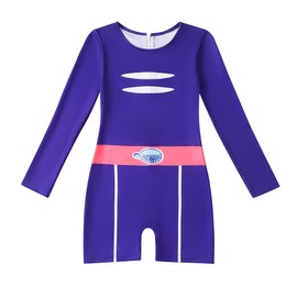 Kokocloth Girls Zombies Cheerleader Outfit Kids Zombies Dress Outfit One Piece Blue Cheerleading Clothing