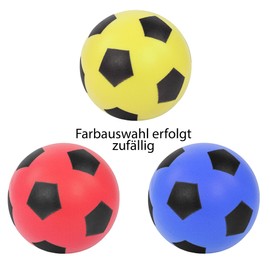 Idena 40226 Softball 3-Compartment Assorted Approx. 12 cm Blue, Yellow and Red (Selection Not Possible), Foam Ball for Lasting Fun