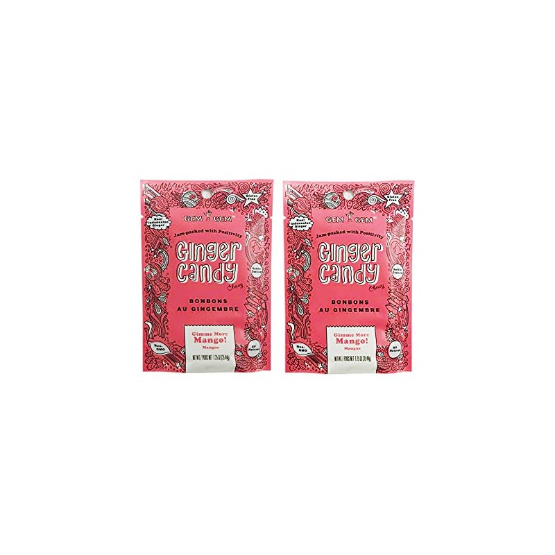 Gem Gem All Natural Chewy Ginger Candy 35.44g (Pack of