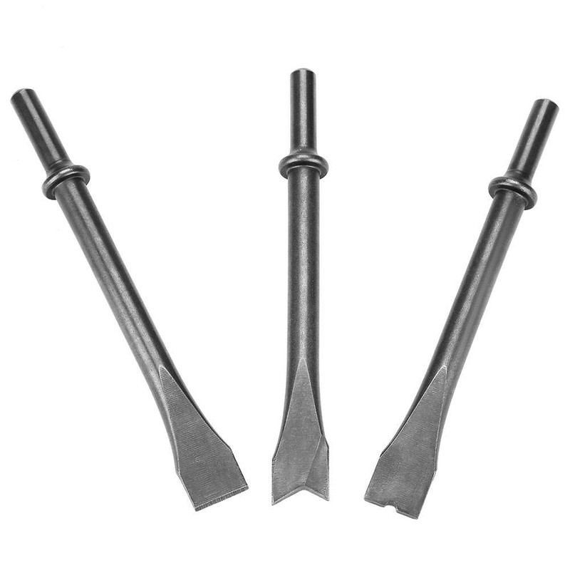 Heavy Duty Air Hammer Chisels Kit Extra Long Round Shank