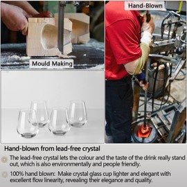 Alterf Unique Monogrammed Stemless Wine Glasses Tumbler - 16 Oz Initial Engraved Crystal Wine Glasses - Lead-Free, Hand-Blown, Customized Wine Gifts for Moms, Sisters, Wives, Teachers - Letter D