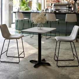 Flash Furniture Graniss 24'' x 30'' Rectangular Gray Laminate Table Top with 22'' x 22'' Table Height Base