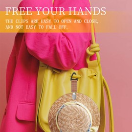 Aocuxze 4Pcs Elastic Hat Clip for Travel, Hat Holder Hands Free Bag Accessory for Traveling Bags, Backpacks, Purses, Totes Black