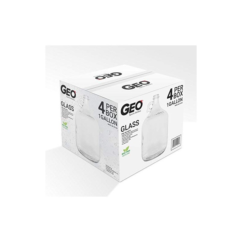 Geo Sports Bottles One Gallon Glass Water Bottle Jug with
