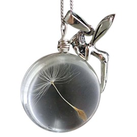 Yienate Long Chain Time Gemstone Necklace Glass Stone Necklace Creative Fairy Crystal Pendant Retro Amber Necklace Girls Sweater Chain