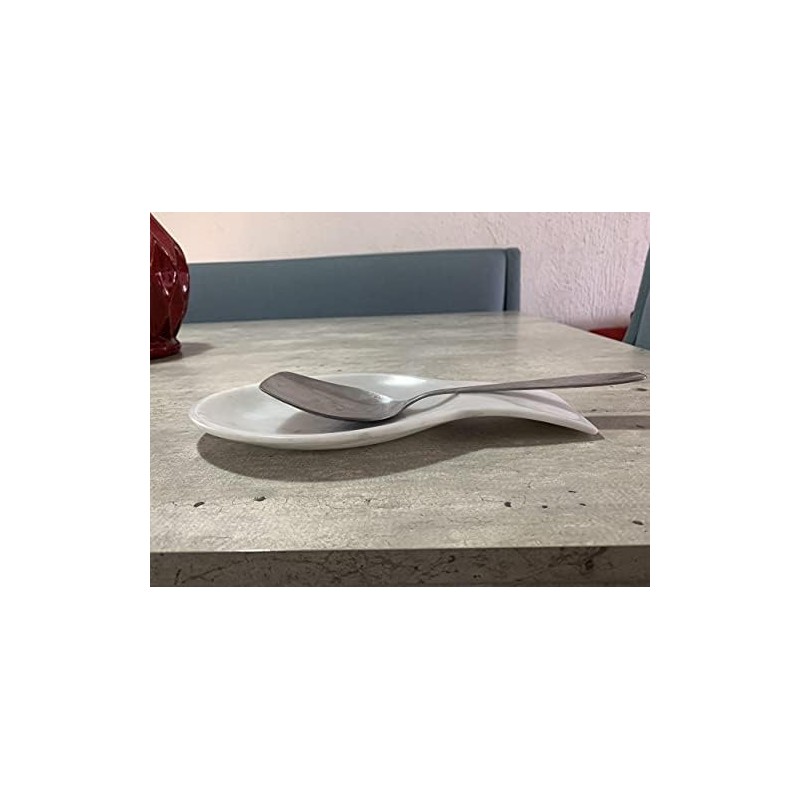 Posacucharas, Soporte para cucharas de cocina de Mármol natural, Blanco