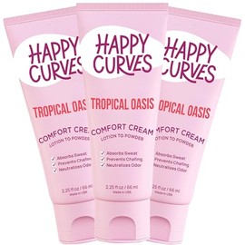 HAPPY CURVES- Desodorante en crema Comfort para mujeres: loción en polvo sin aluminio para partes íntimas, debajo de los senos y