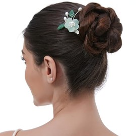 SHIYANG handmade floral hair clips, Hanfu decorative hair clips, Chinese hair accessories, floral hair clips, women's floral hair clips (Cyan Hair Clips)