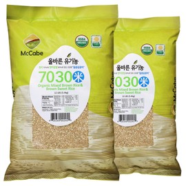 McCabe Organic 7030 Brown Rice & Brown Sweet Rice - Organic Brown Sweet Rice | Rich with Fiber & Minerals | USDA and CCOF Certified | Product of USA | 12Lbs