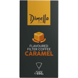 Dimello Caramel Flavoured Filter Coffee, Ground Coffee 500g (250g x 2) - Exquisite Filter Blend with Central & South American Beans, Perfect for Cafetiere & Filter