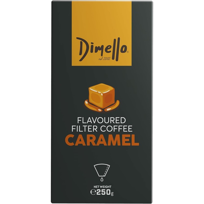 Dimello Caramel Flavoured Filter Coffee, Ground Coffee 500g (250g x
