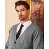 Kallspin Men's Wool Blend V-Neck Cardigan with Button Closure and