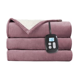 LaffyLo Electric Heated Blanket Full Size - 72"x84", Soft Flannel Heating Blanket, 10 Heating Levels, 1-12 H Auto Shut Off, Breathable Warm and Washable for Bed, Purple