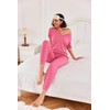 Ekouaer Pajama Sets for Womens Rib Knit Lounge Set Jogger