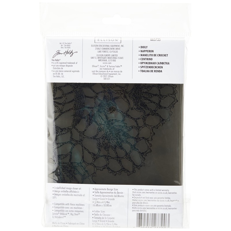 Sizzix 3-D Texture Fades Embossing Folder Doily by Tim Holtz,